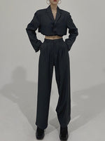 Load image into Gallery viewer, Pin-Stripe Tuxedo Pant Grey
