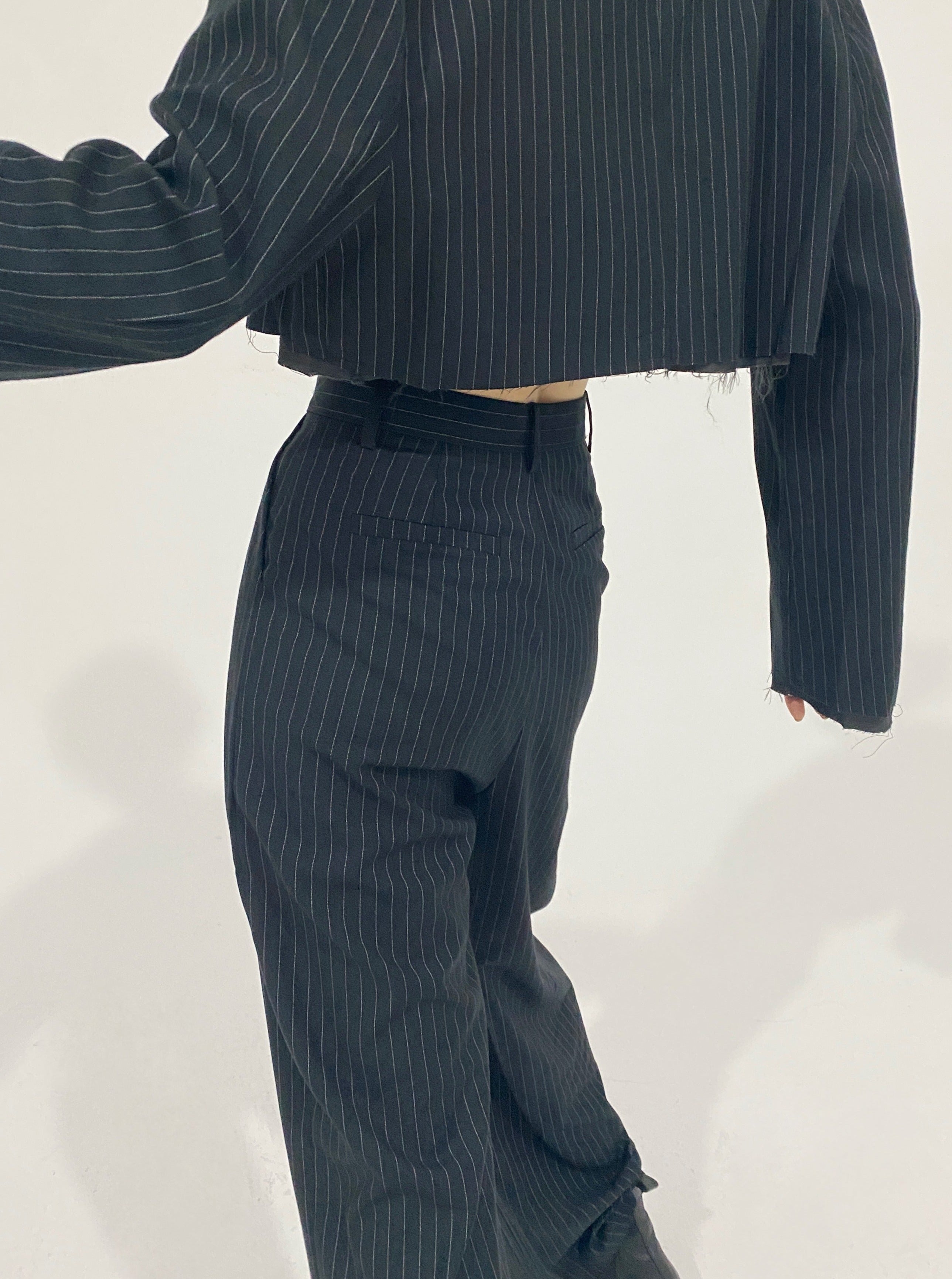 Pin-Stripe Tuxedo Pant Dark Navy