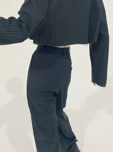 Pin-Stripe Tuxedo Pant Dark Navy