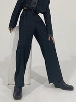 Load image into Gallery viewer, Pin-Stripe Tuxedo Pant Dark Navy
