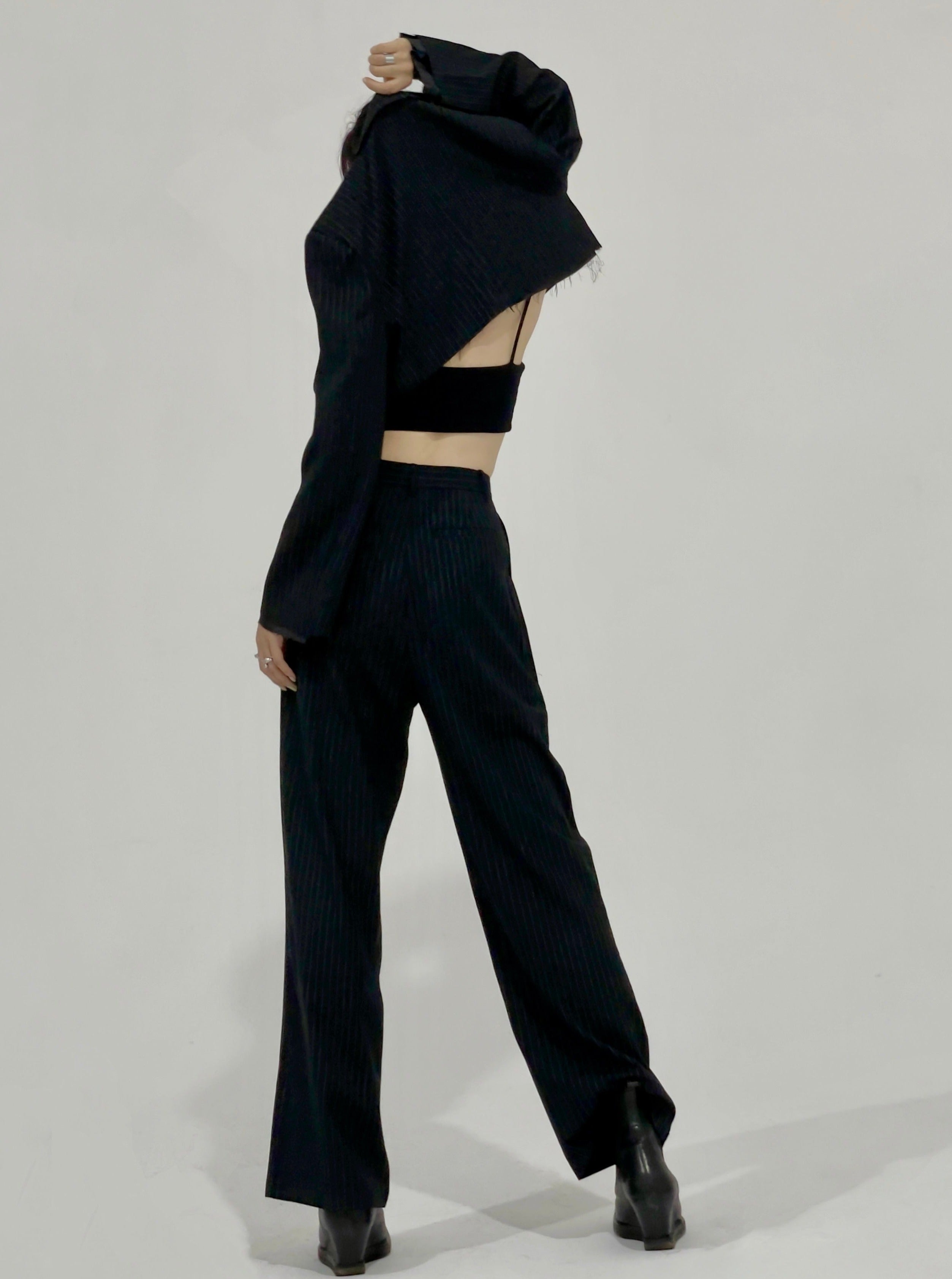 Pin-Stripe Tuxedo Pant Dark Navy