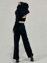 Load image into Gallery viewer, Pin-Stripe Tuxedo Pant Dark Navy
