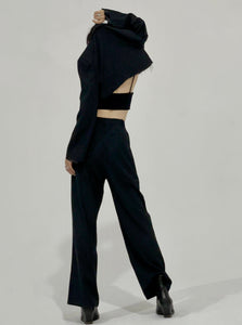 Pin-Stripe Tuxedo Pant Dark Navy