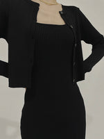 Load image into Gallery viewer, Kaia Knit Dress Set Black
