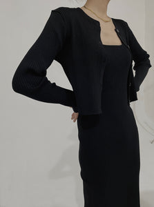 Kaia Knit Dress Set Black