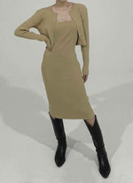 Load image into Gallery viewer, Kaia Knit Dress Set Almond
