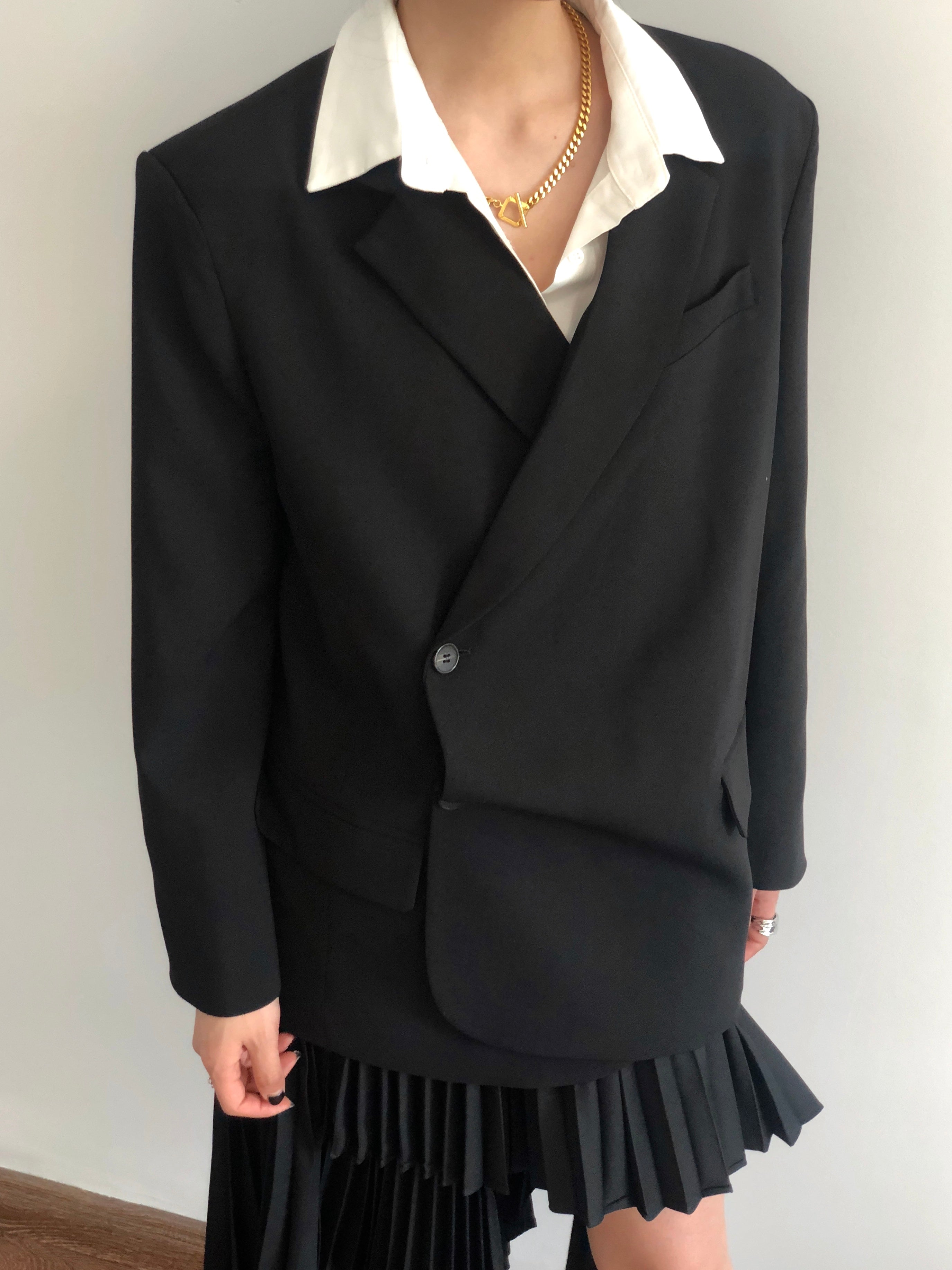 Kelly Asymmetric Blazer Black