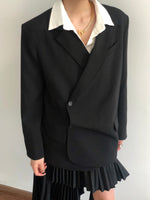 Load image into Gallery viewer, Kelly Asymmetric Blazer Black
