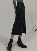 Load image into Gallery viewer, Dakota Leather Skirt Black
