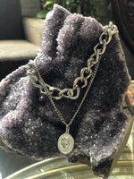 Load image into Gallery viewer, Coin Layered Collar Bone Chain Silver
