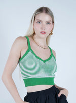Load image into Gallery viewer, Kate Crop Top Green &amp; White
