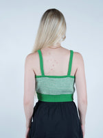 Load image into Gallery viewer, Kate Crop Top Green &amp; White
