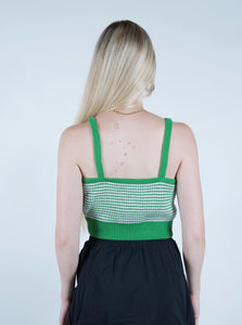 Kate Crop Top Green & White