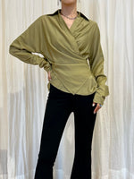 Load image into Gallery viewer, Satin Drape Shirt Mustard
