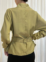 Load image into Gallery viewer, Satin Drape Shirt Mustard
