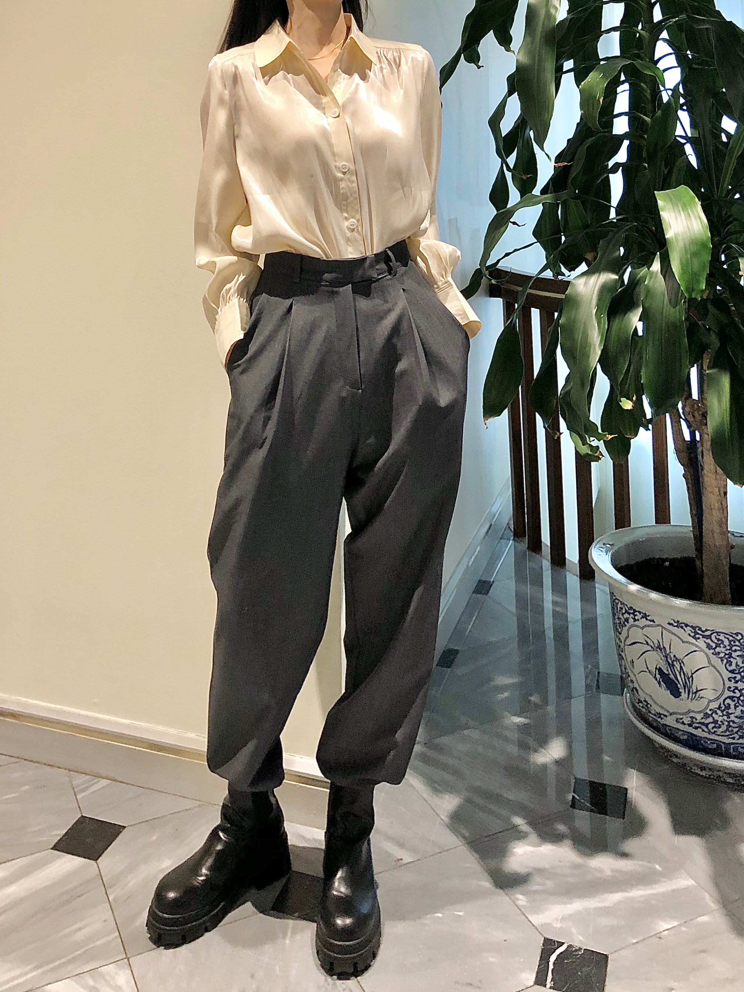 The Constance Pant Heather Grey