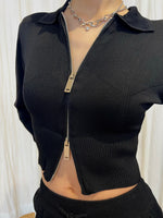 Load image into Gallery viewer, Knit Jogger Set Top Black
