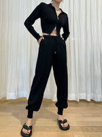 Load image into Gallery viewer, Knit Jogger Set Pant Black
