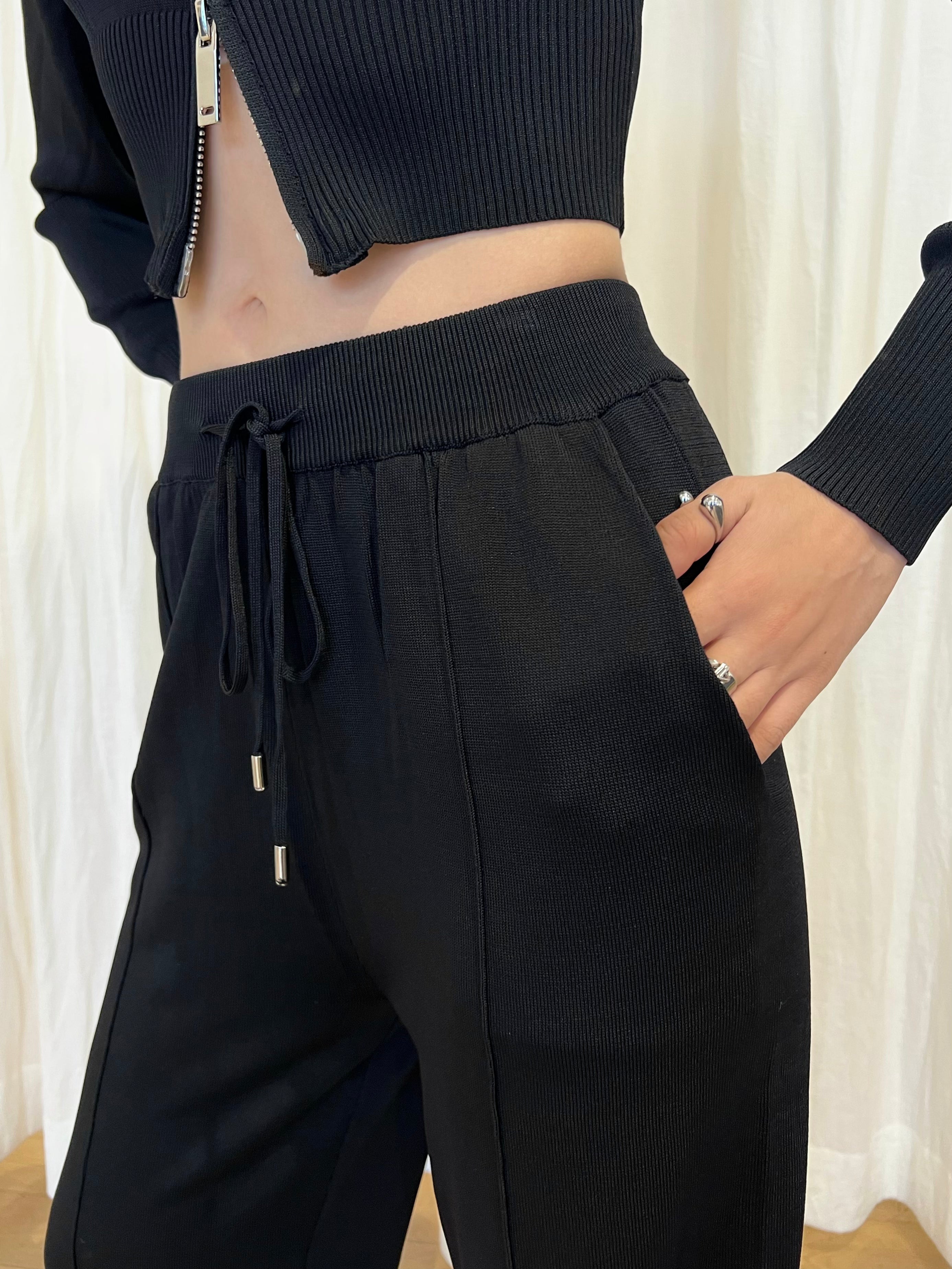 Knit Jogger Set Pant Black