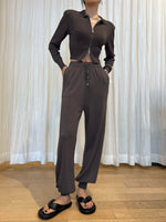 Load image into Gallery viewer, Knit Jogger Set Pant Brown
