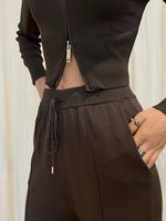Load image into Gallery viewer, Knit Jogger Set Pant Brown
