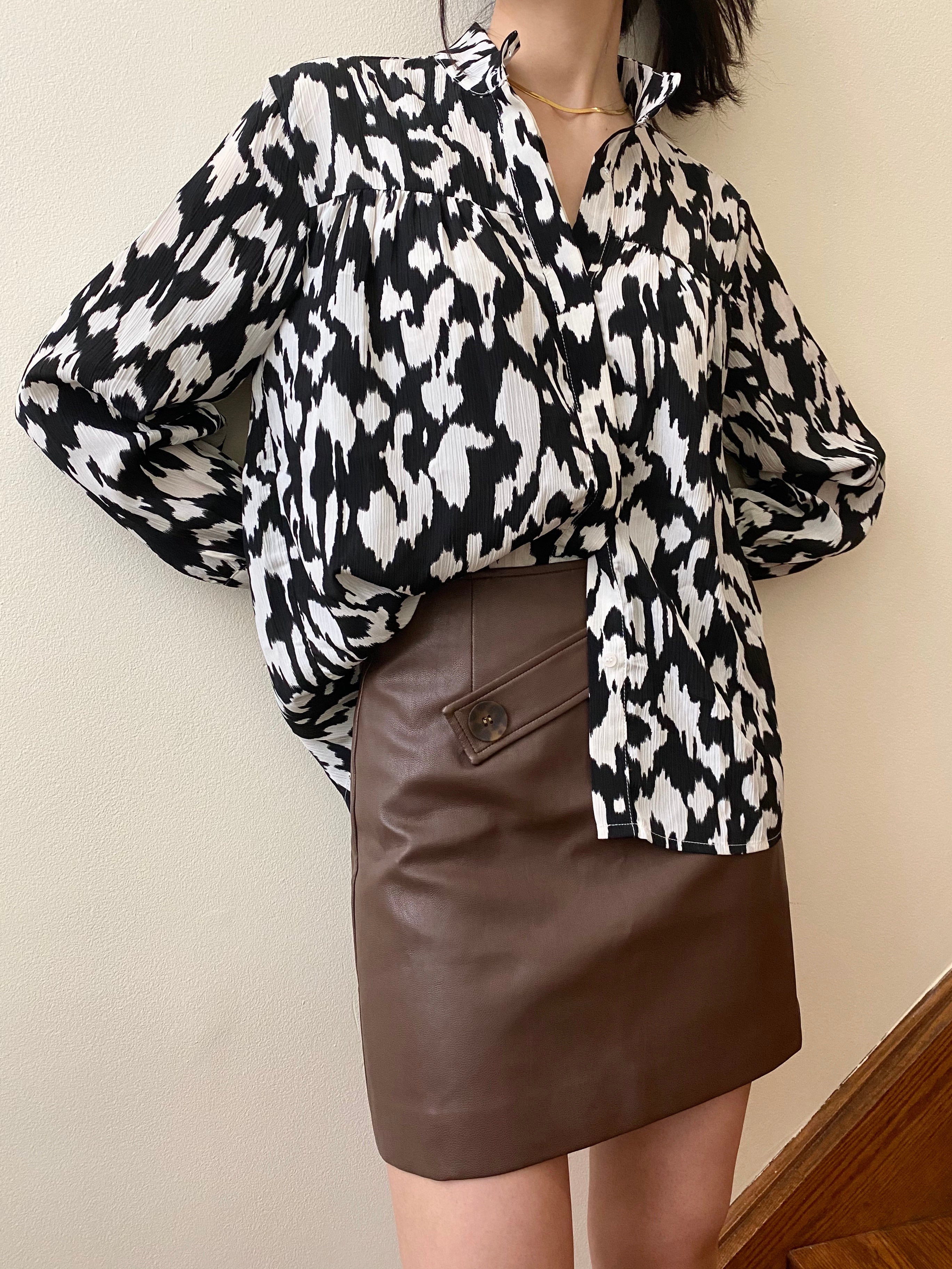 Vegan Leather Skirt Cocoa Brown