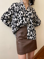 Load image into Gallery viewer, Vegan Leather Skirt Cocoa Brown
