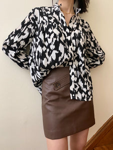 Vegan Leather Skirt Cocoa Brown