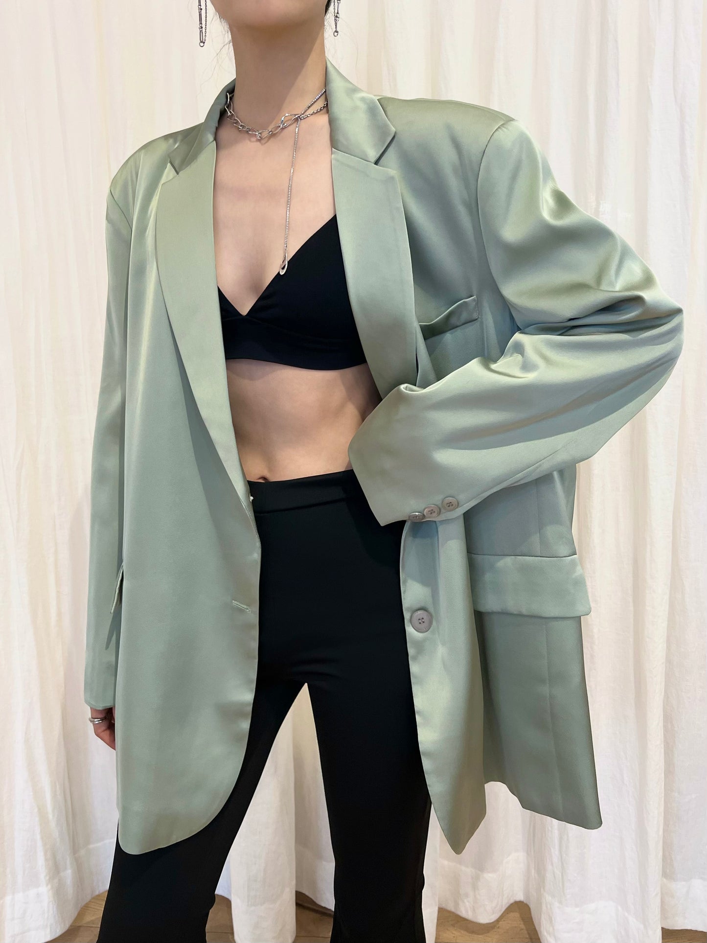 Satin Relaxed Blazer