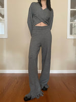 Load image into Gallery viewer, Tessa Knit Trousers Grey
