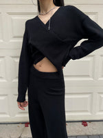 Load image into Gallery viewer, Tessa Knit Top Black
