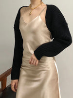Load image into Gallery viewer, Shoulder Wrap Cardigan Black
