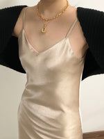 Load image into Gallery viewer, Satin Slip Dress Champagne
