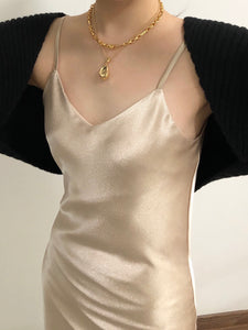 Satin Slip Dress Champagne