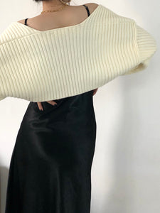 Shoulder Wrap Cardigan Cream