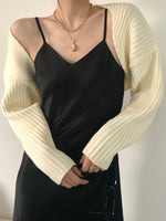 Load image into Gallery viewer, Shoulder Wrap Cardigan Cream

