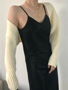 Shoulder Wrap Cardigan Cream