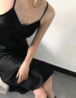 Load image into Gallery viewer, Satin Slip Dress Black
