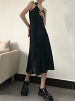 Load image into Gallery viewer, Satin Slip Dress Black
