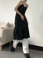 Load image into Gallery viewer, Satin Slip Dress Black
