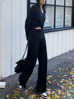 Load image into Gallery viewer, Tessa Knit Trousers Black
