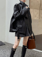 Load image into Gallery viewer, Oversized Biker Jacket
