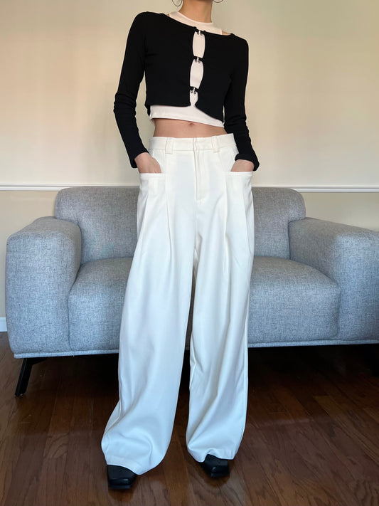 Oversized White Trousers