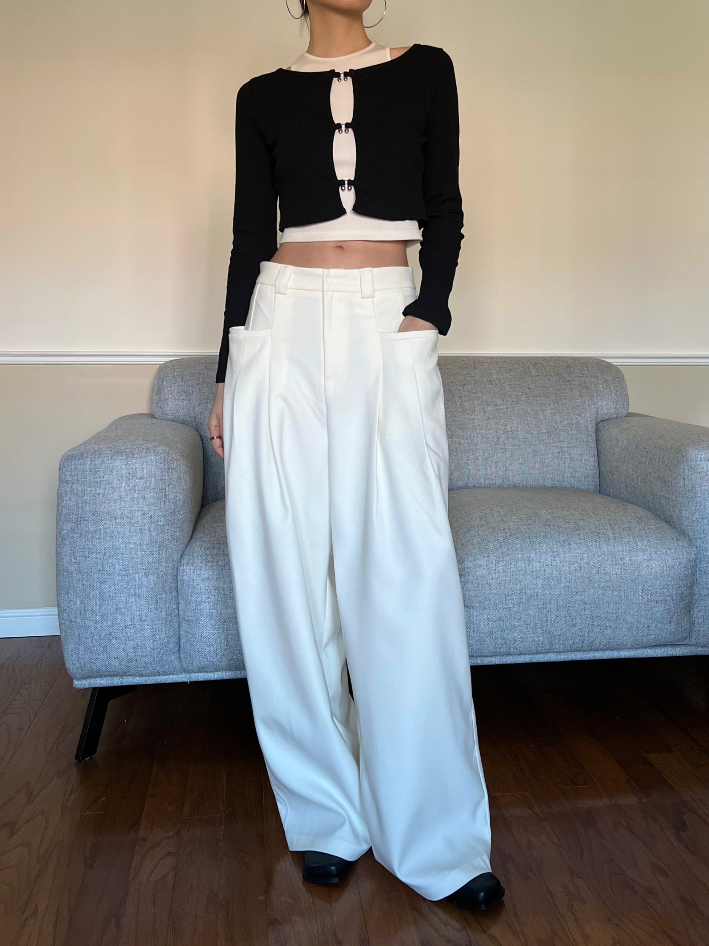 Oversized White Trousers