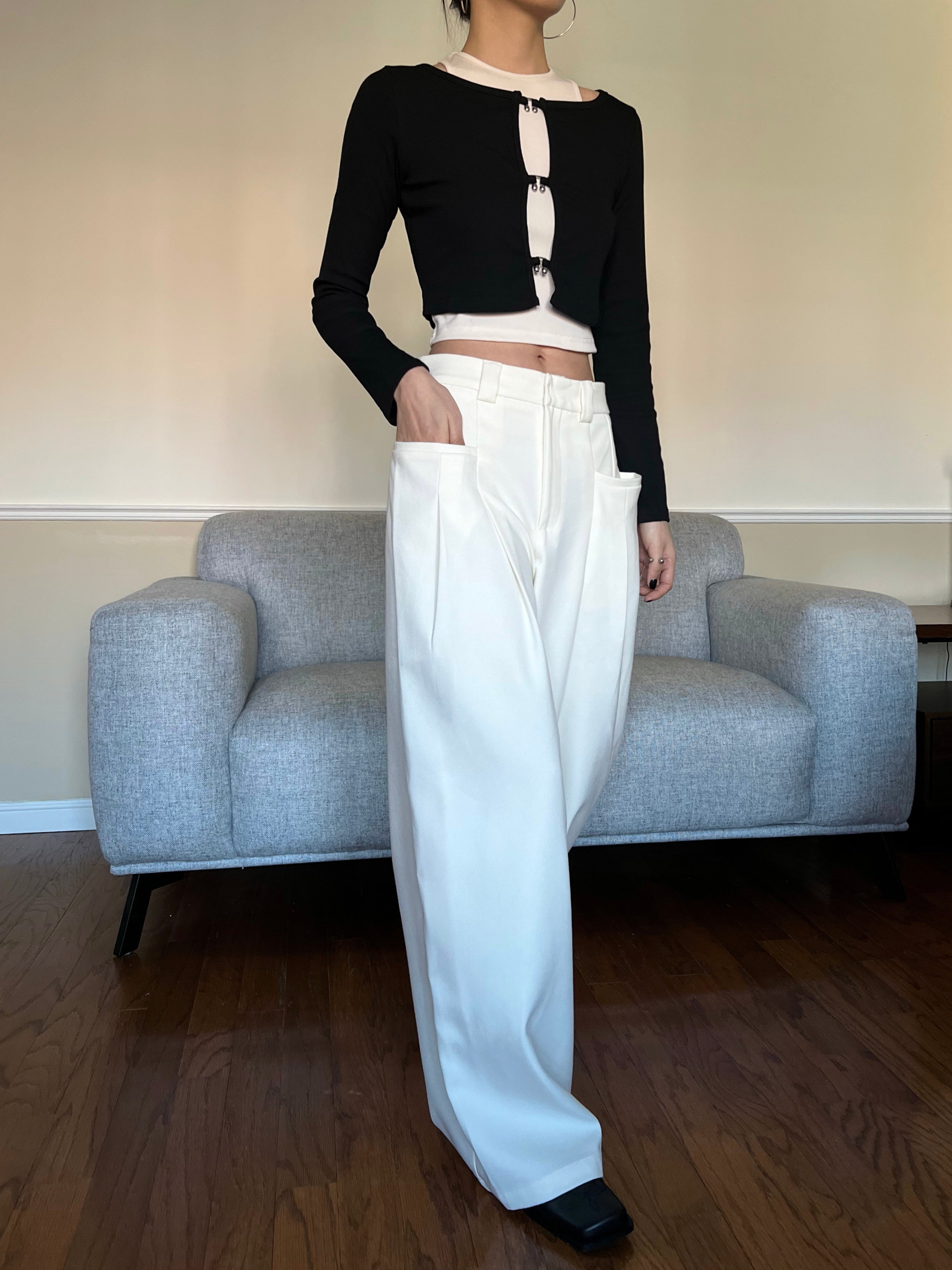 Oversized White Trousers