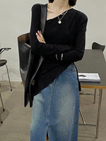 Load image into Gallery viewer, Non-Symmetric Long Sleeve Black

