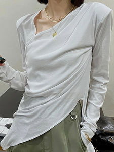 Non-Symmetric Long Sleeve White