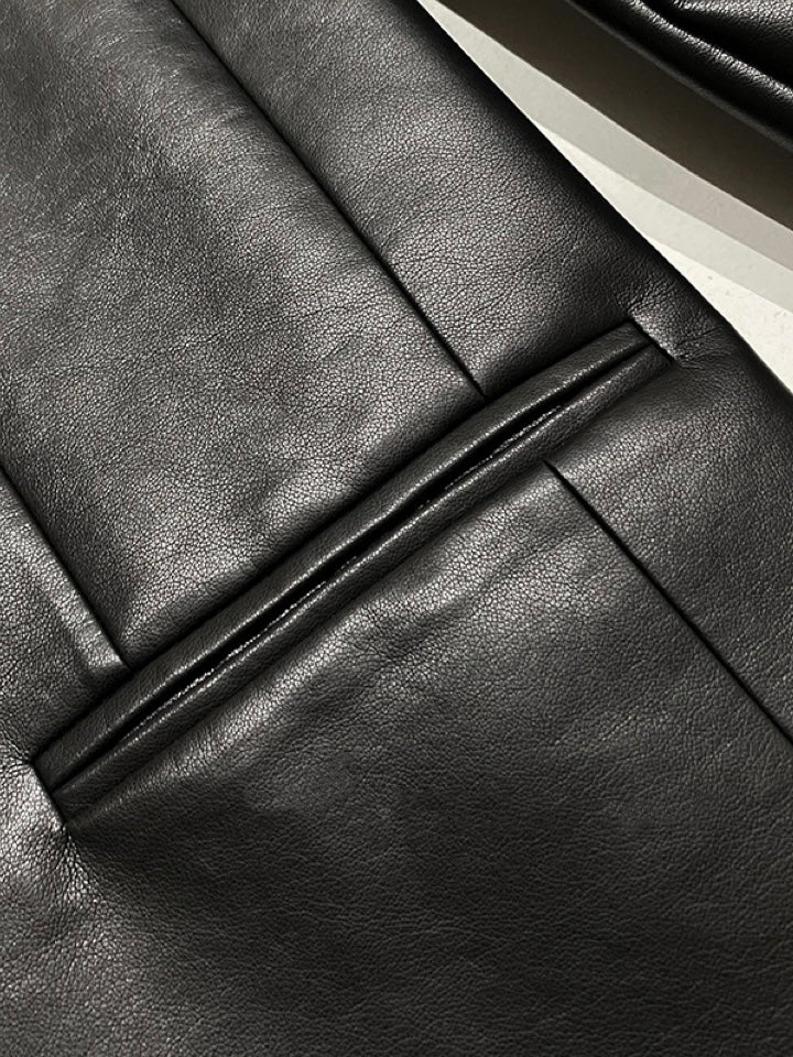 Vegan Leather Blazer Black