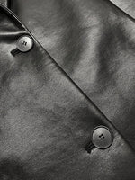 Load image into Gallery viewer, Vegan Leather Blazer Black
