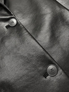 Vegan Leather Blazer Black